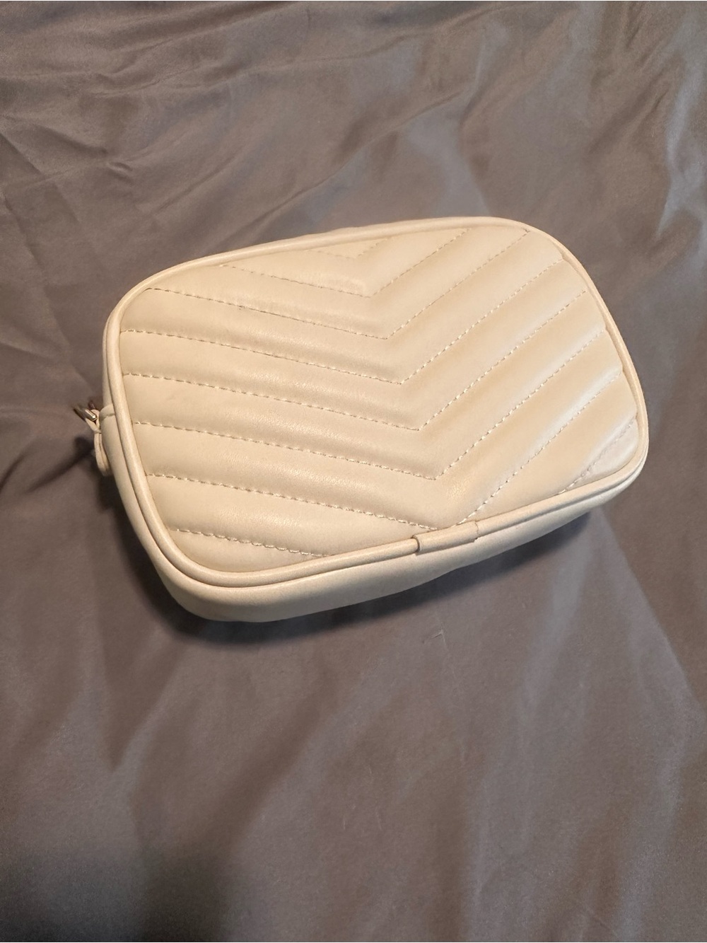 a new day Quilted Cream Crossbody Camera Bag
